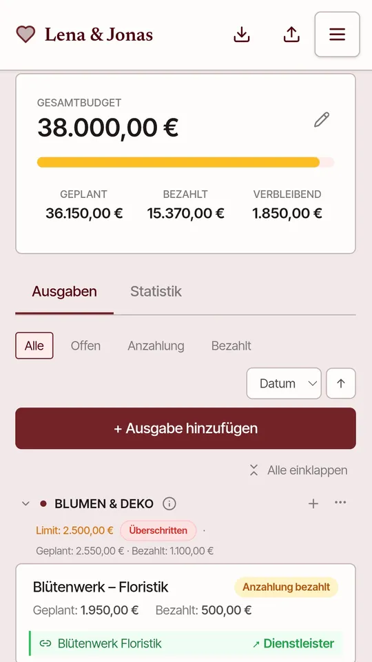 Budget — Screenshot